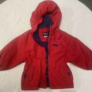 OshKosh B’gosh Jacket Windbreaker Hood Lined Baby Boys 12 Months Red